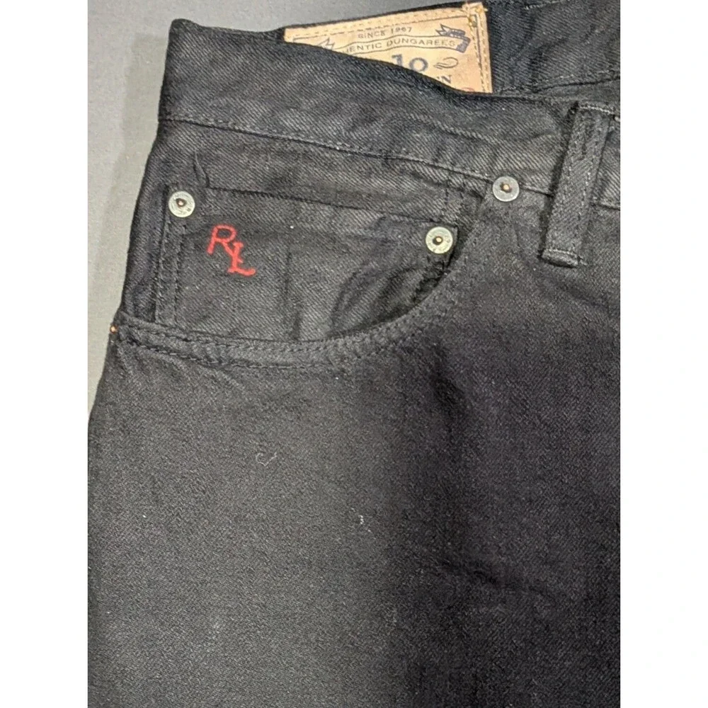 Polo Ralph Lauren Men's Black Denim Jeans Size 42 x 32 Straight Casual Pants